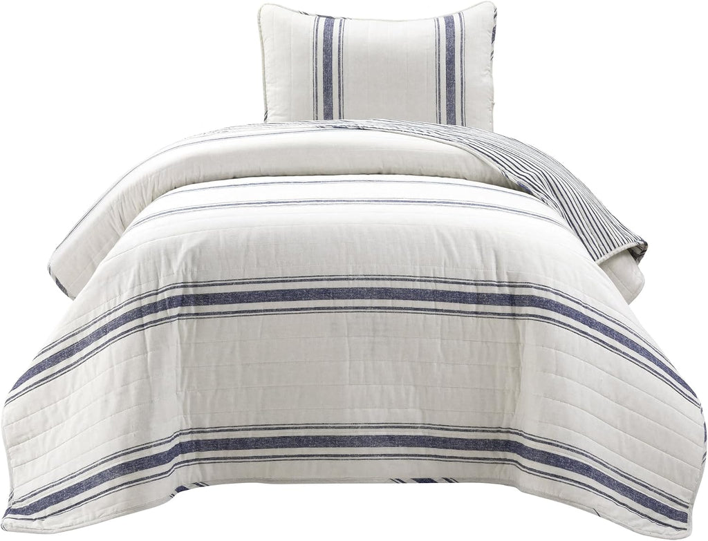 Reversible Farmhouse Stripe Quilt Set – Twin XL