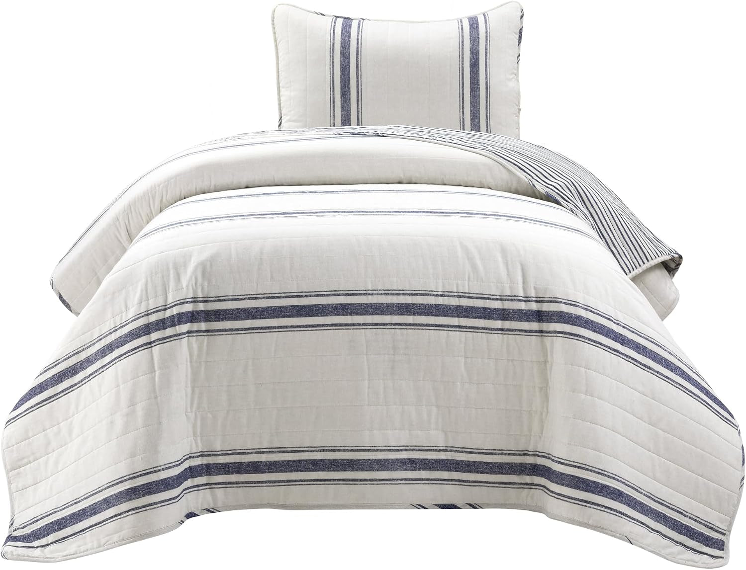 Reversible Farmhouse Stripe Quilt Set – Twin XL