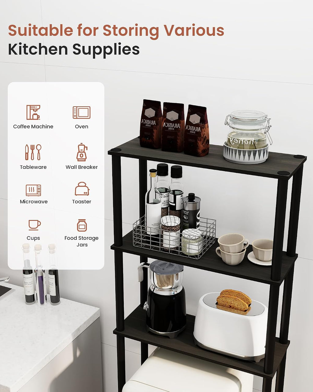 3-Tier Mini Fridge & Microwave Stand