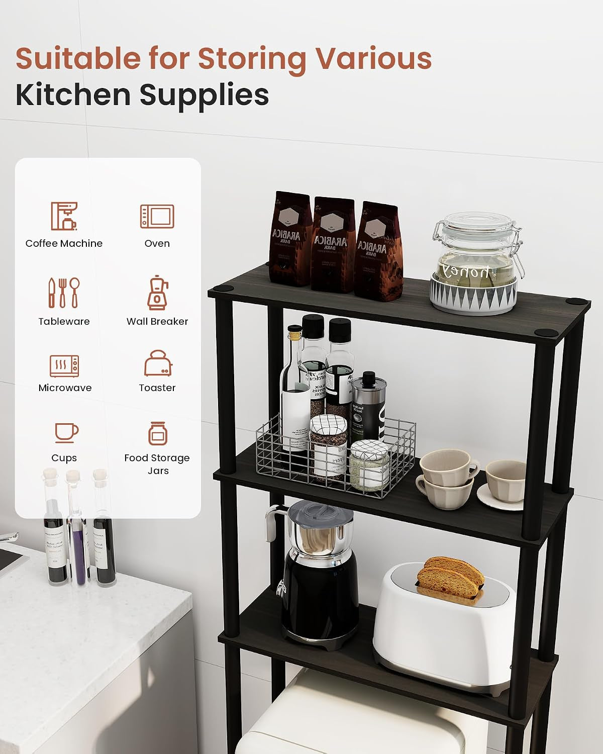 3-Tier Mini Fridge & Microwave Stand