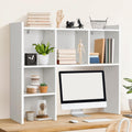 White Desk Hutch with Storage Shelves