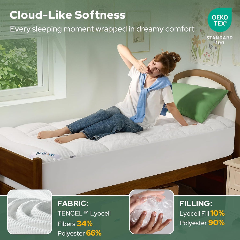 Cooling Pillow-Top Mattress Topper – Twin XL